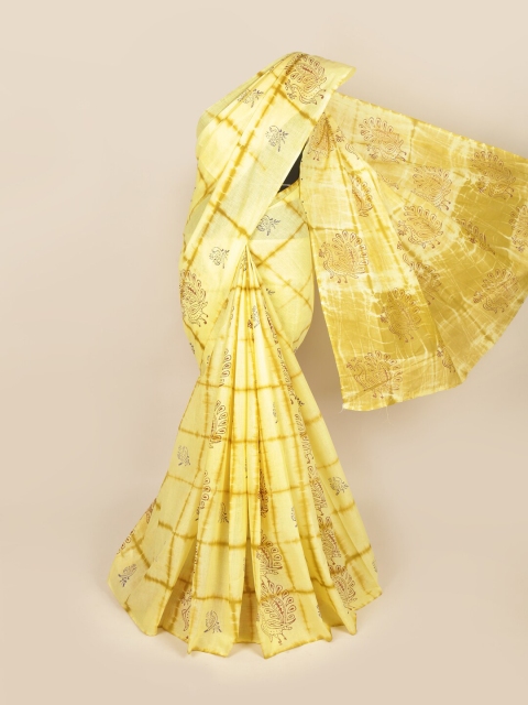 

Pothys Yellow & Brown Ethnic Motifs Pure Cotton Saree