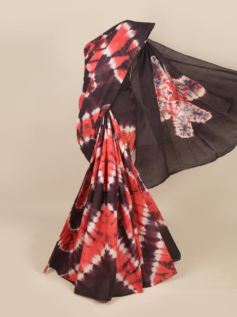 

Pothys Burgundy & Red Tie-Dye Printed Pure Cotton Saree