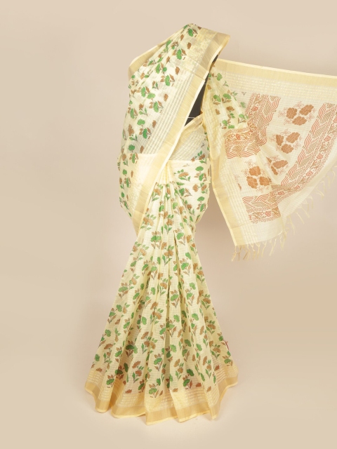 

Pothys Yellow Floral Pure Cotton Saree