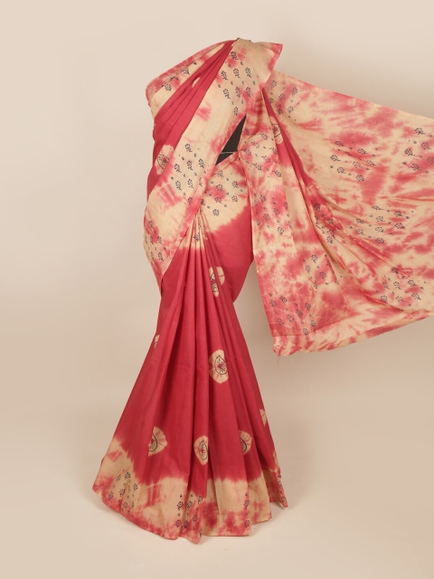 

Pothys Red & Cream-Coloured Floral Printed Cotton Saree
