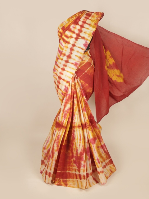

Pothys Rust & White Floral Pure Cotton Saree