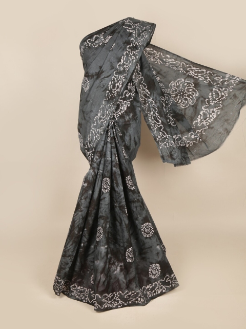

Pothys Grey & White Floral Printed Pure Cotton Saree