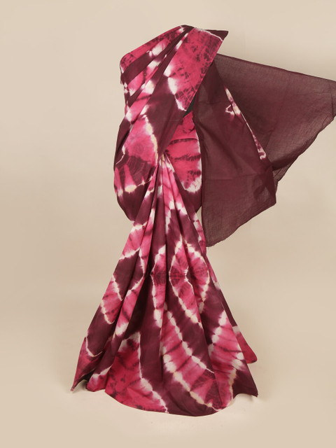 

Pothys Purple & White Tie and Dye Pure Cotton Saree