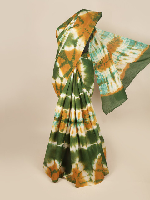 

Pothys Green & White Tie and Dye Pure Cotton Saree