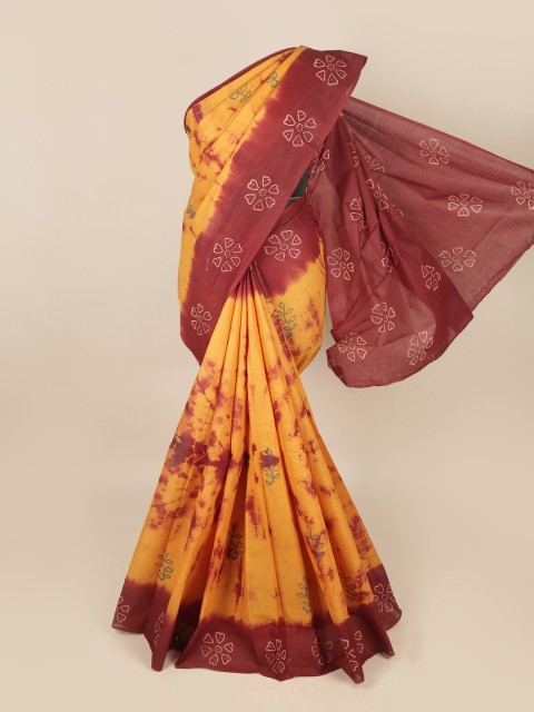 

Pothys Yellow Pure Cotton Printed Saree