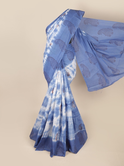 

Pothys Blue & White Ethnic Motifs Pure Cotton Saree