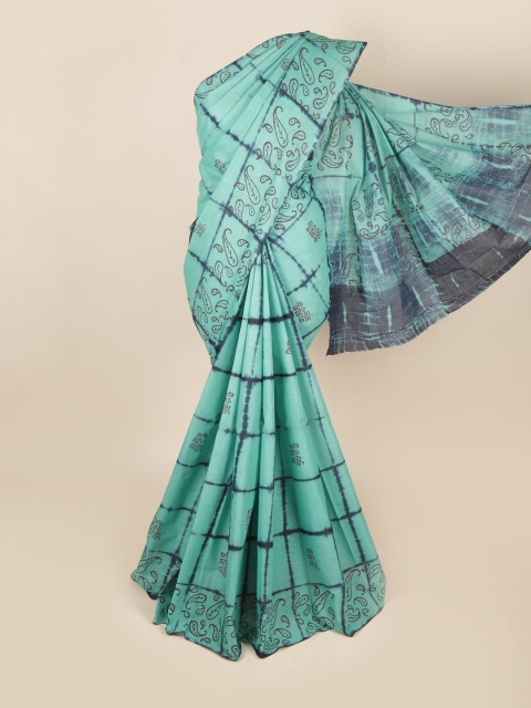 

Pothys Green & Grey Paisley Pure Cotton Saree