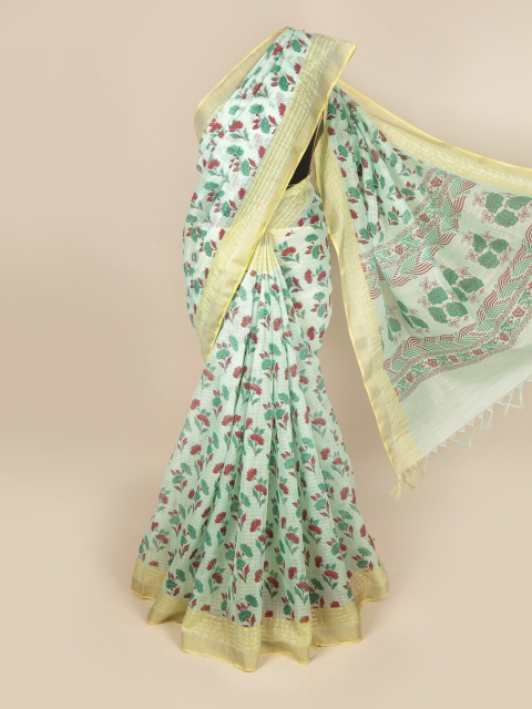 

Pothys Green Floral Zari Pure Cotton Saree