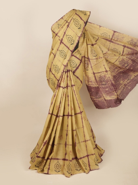 

Pothys Beige & Purple Ethnic Motifs Pure Cotton Saree