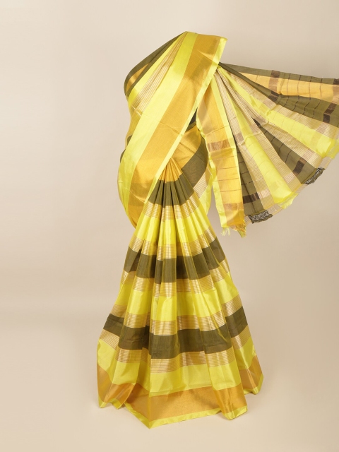 

Pothys Yellow Striped Pure Cotton Saree