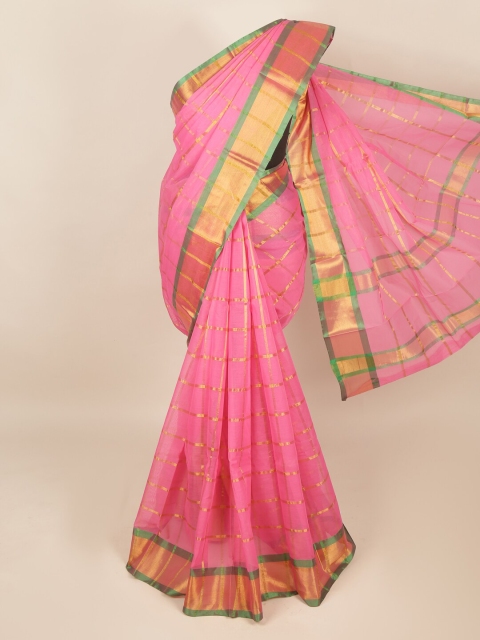 

Pothys Pink & Gold-Toned Woven Design Saree