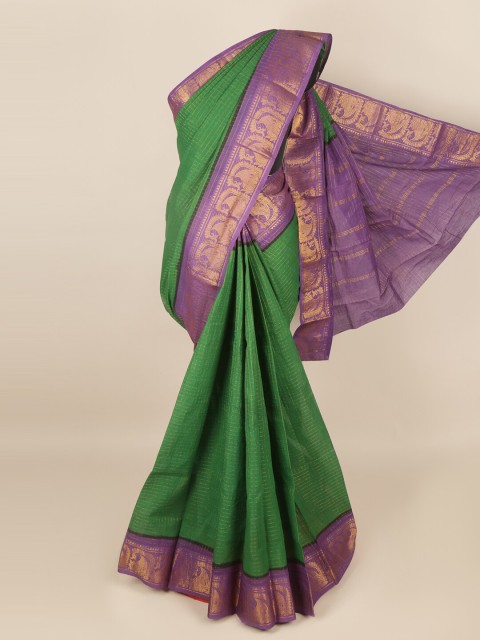

Pothys Green & Purple Zari Saree