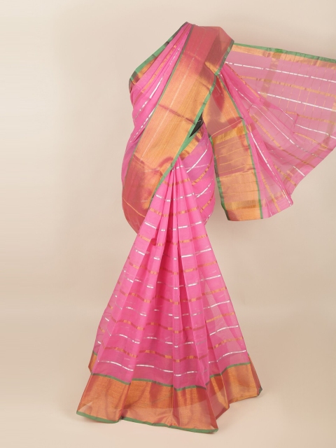 

Pothys Pink & Gold-Toned Woven Design Saree