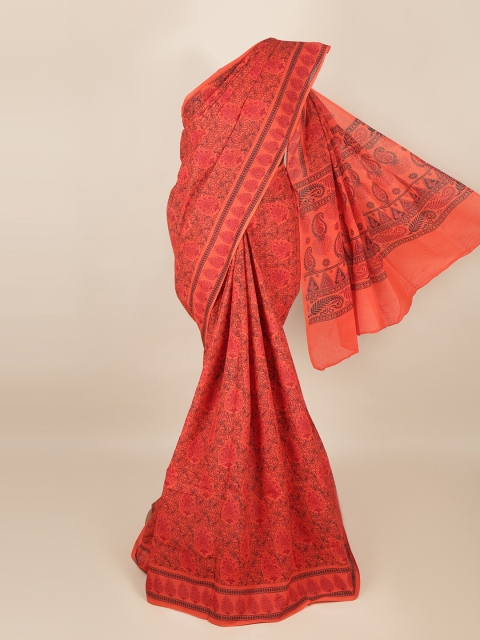 

Pothys Red & Black Ethnic Motifs Saree