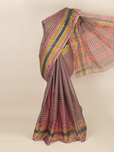 

Pothys Lavender & Blue Striped Saree
