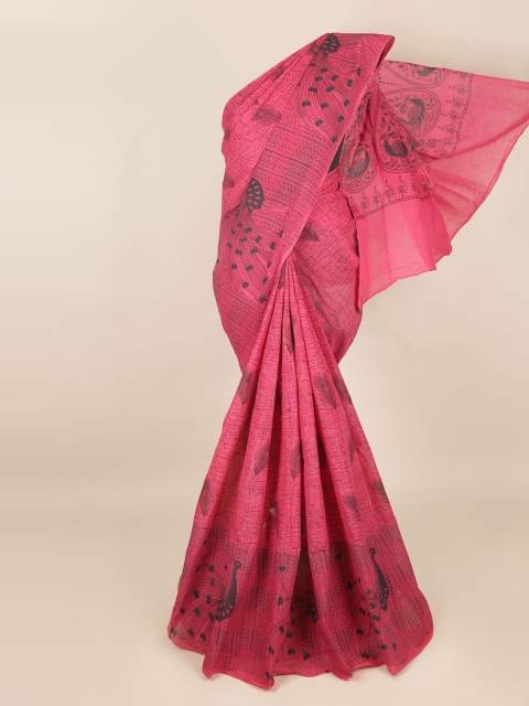 

Pothys Magenta & Grey Ethnic Motifs Saree