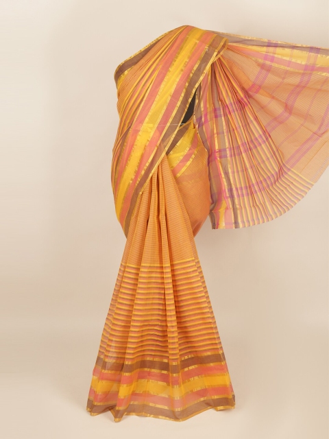 

Pothys Orange Woven Design Cotton Blend Saree