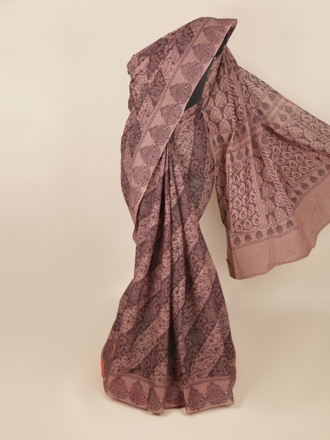 

Pothys Mauve Ethnic Motifs Printed Cotton Blend Saree