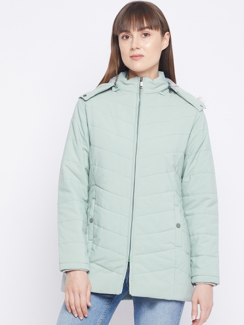 

Okane Women Green Lightweight Longline Puffer Jacket