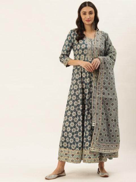 

TARA-C-TARA Blue Ethnic Maxi Dress With Dupatta
