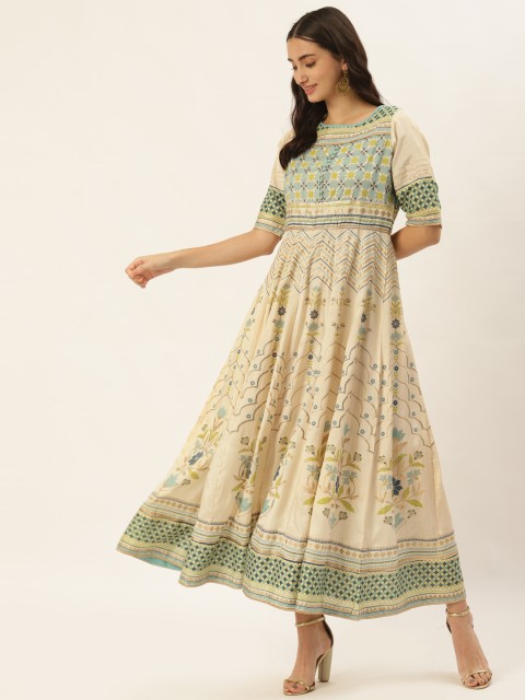 

TARA-C-TARA Blue Floral Ethnic Maxi Dress