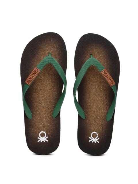 

United Colors of Benetton Men Green & Brown Flip-Flops
