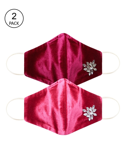 

Daffodils GIRLS WEAR Women Pack of 2 Pink & Magenta 5-Ply Reusable Face-Masks