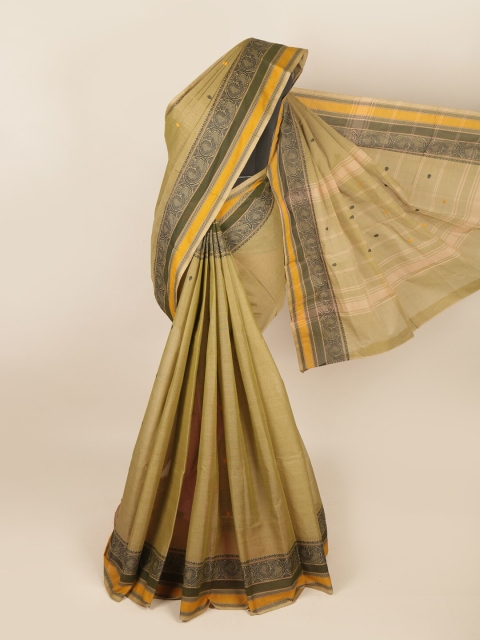 

Pothys Green & Black Ethnic Motifs Saree