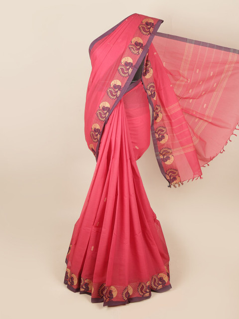 

Pothys Coral & Mauve Embroidered Saree