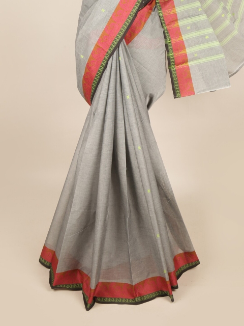 

Pothys Grey & Fuchsia Ethnic Motifs Saree