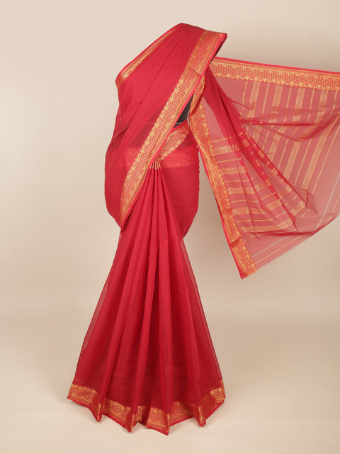 

Pothys Red & Beige Ethnic Motifs Saree
