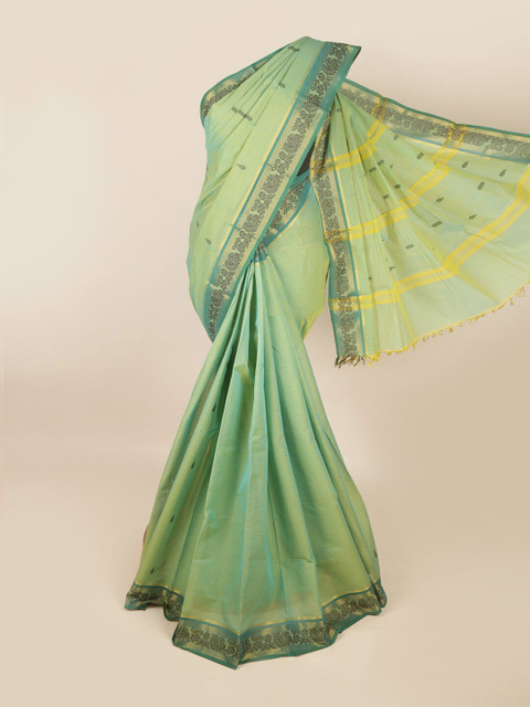 

Pothys Green & Black Woven Design Saree