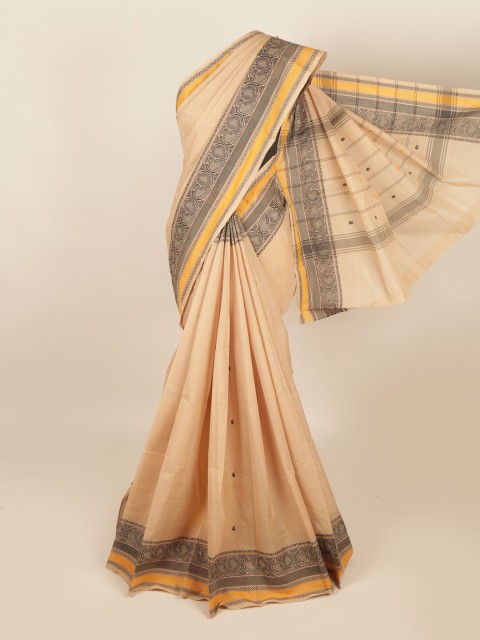 

Pothys Tan & Grey Floral Saree