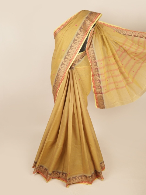 

Pothys Tan & Red Woven Design Saree