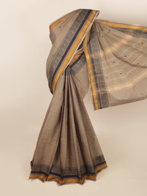 

Pothys Brown & Yellow Ethnic Motifs Saree