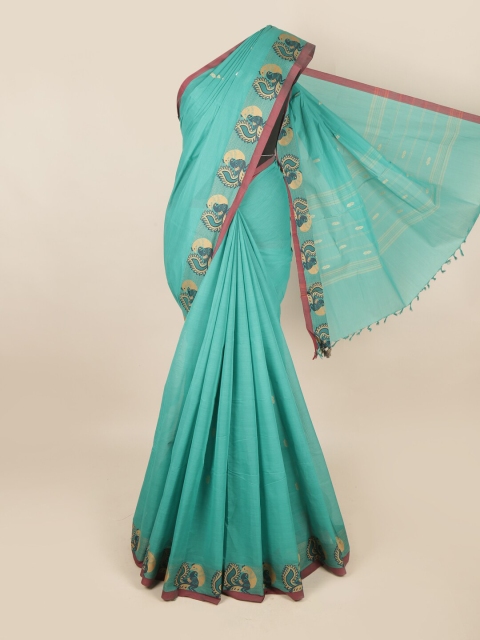 

Pothys Green & Gold-Toned Saree