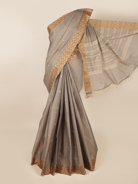 

Pothys Brown & Gold-Toned Woven Design Saree
