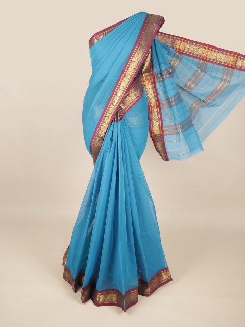 

Pothys Blue & Maroon Zari Saree