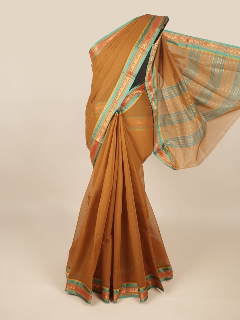 

Pothys Mustard & Turquoise Blue Saree