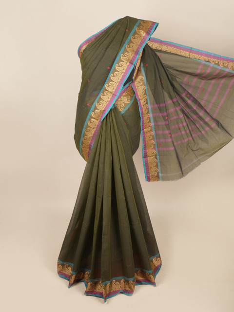 

Pothys Green Ethnic Motifs Zari Saree