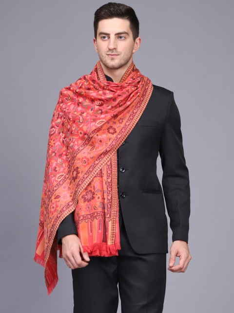 

WEAVERS VILLA Men Pink Woven Design Shawl