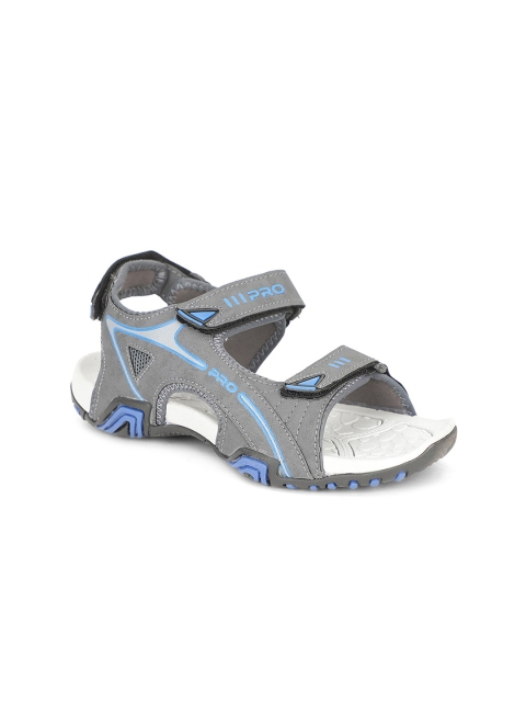 

Khadims Men Grey & Blue Sports Sandals