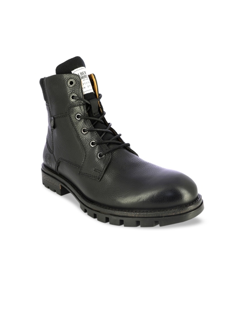 

Alberto Torresi Men Black Leather Lace Up Boots