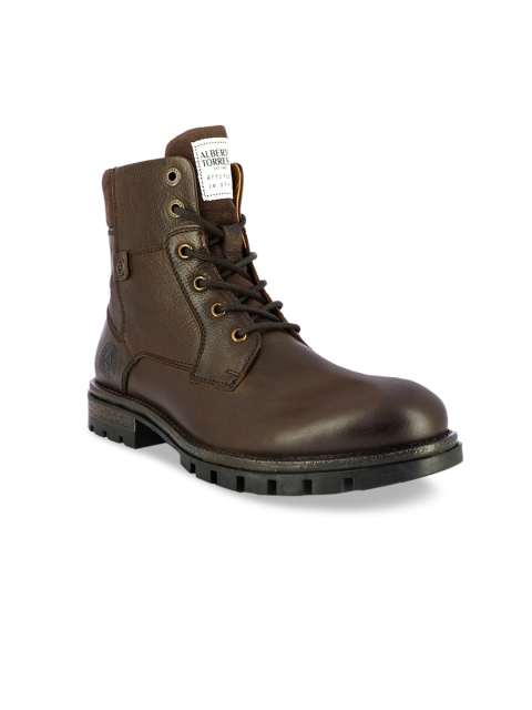 

Alberto Torresi Men Brown Solid Leather Formal Boots