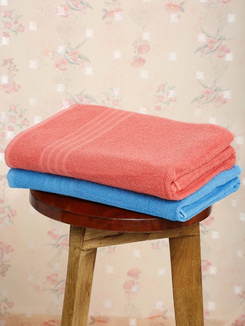 

Trident Unisex Set of 2 400 GSM Cotton Bath Towel, Peach