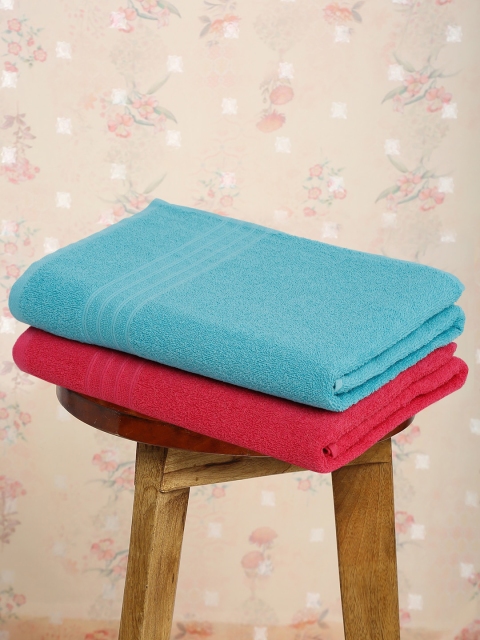 

Trident Pink & Sea Green 2 Pcs 400 GSM Bath Towels