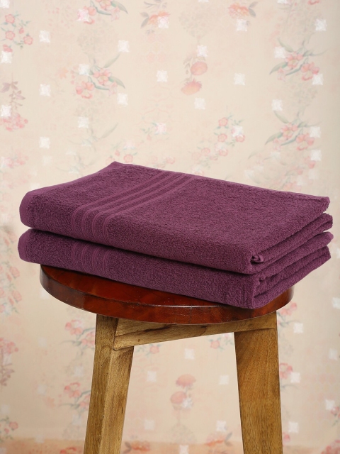 

Trident Set of 2 400 GSM Cotton Towel Set, Purple