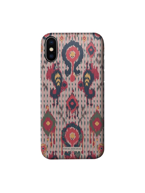 

macmerise Grey & Red Printed iPhone X Back Case