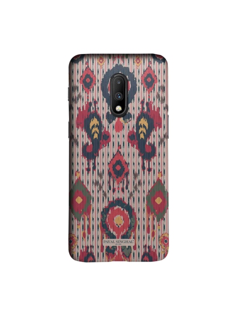

macmerise Pink & Grey Ikat Printed OnePlus 7 Back Case