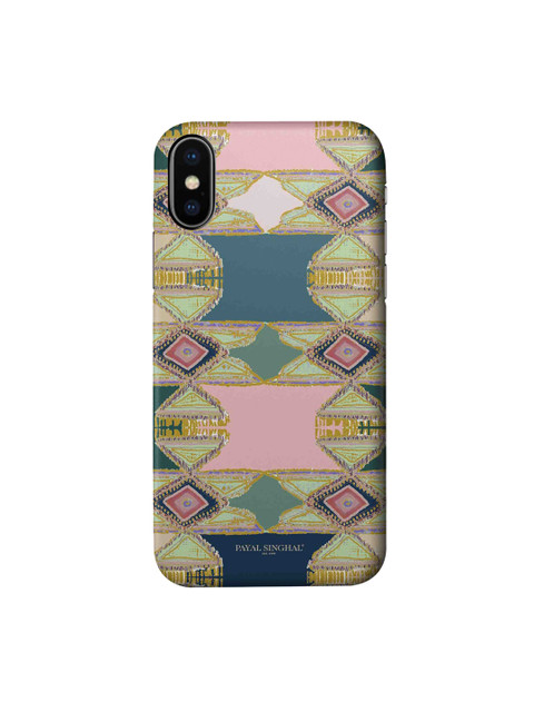 

macmerise Pink & Green Aztec iPhone XS Back Case